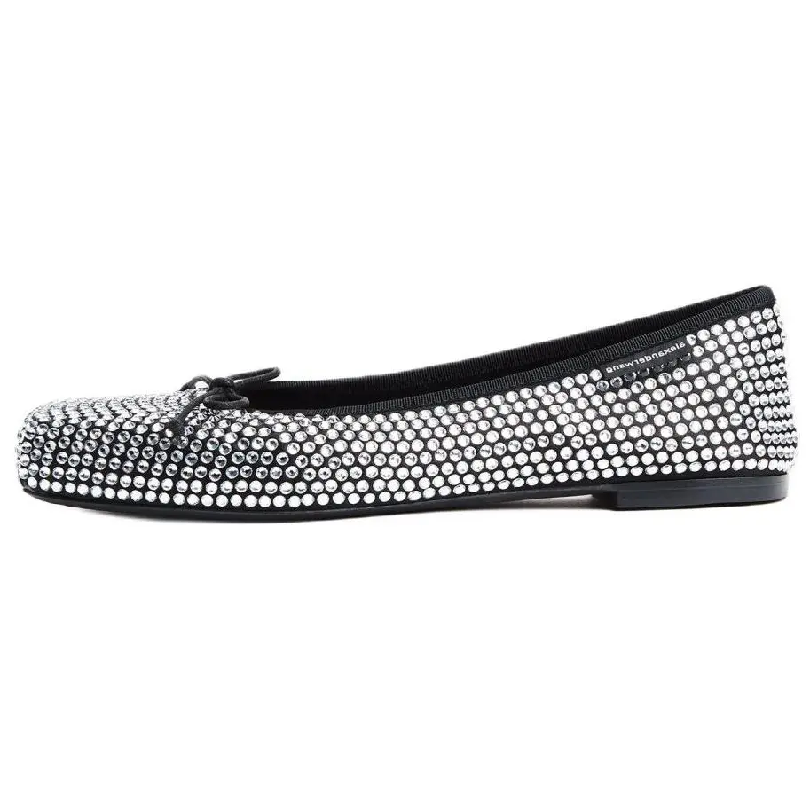 Балетки Alexander Wang, черный/серебристый