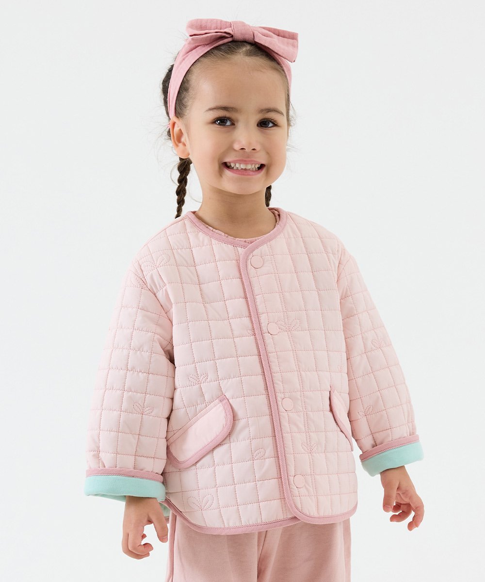 Легкая стеганая куртка без воротника Moimoln, pink