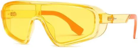 

Винтажные квадратные солнцезащитные очки в стиле панк для мужчин и женщин, модные цельные солнцезащитные очки для женщин, ретро-очки коричневого цвета MTZJH, Yellow