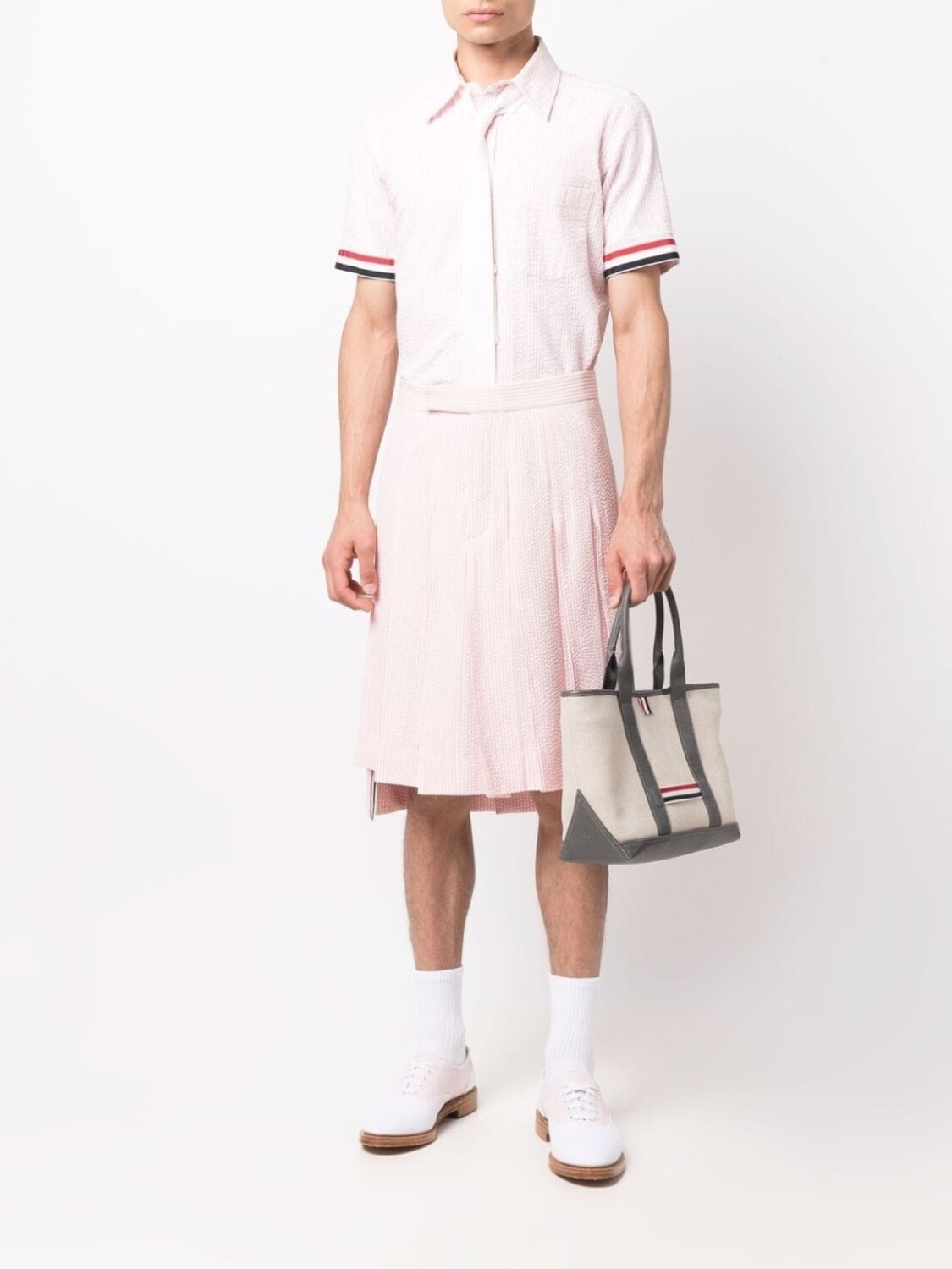 

Маленькая сумка-тоут Thom Browne, бежевый