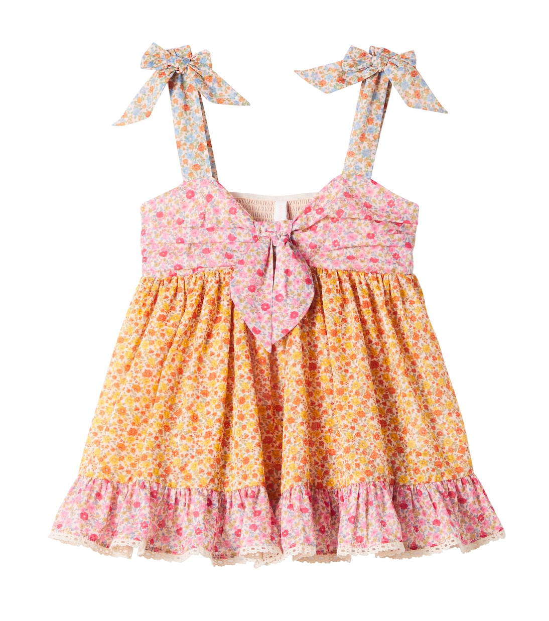 

Счастливая блузка из хлопка с цветочным бантом Zimmermann Kids, Spliced