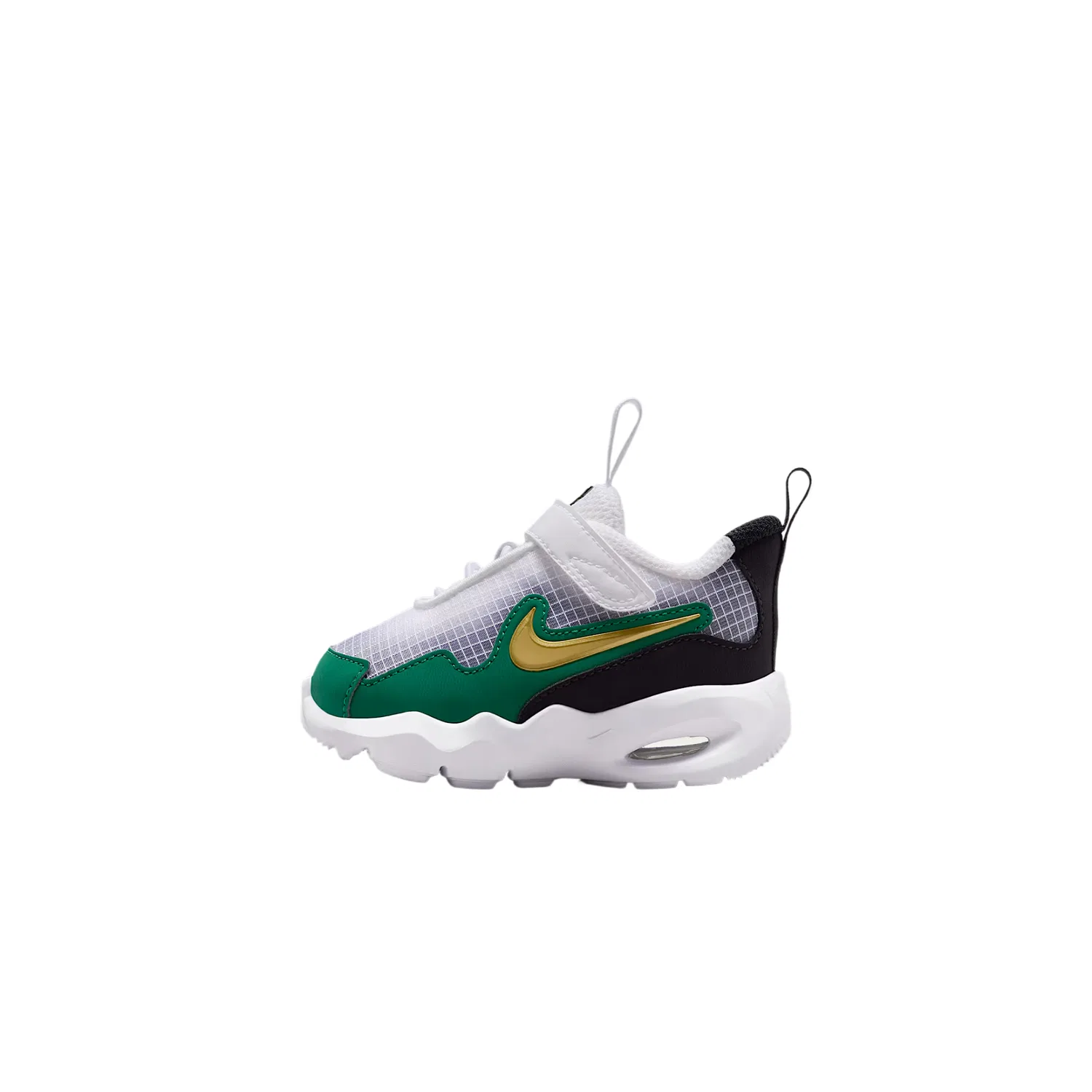 Кроссовки Air Max Nova Fabric Cushioning Breathable Support Low top для малышей и детей младшего возраста Nike, White/Peacock Green/Black/Gold