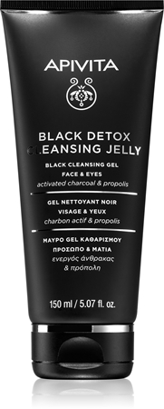 

Очищающий гель с углем для лица и области вокруг глаз Apivita Cleansing Black Detox Cleansing Gel, 50 ml