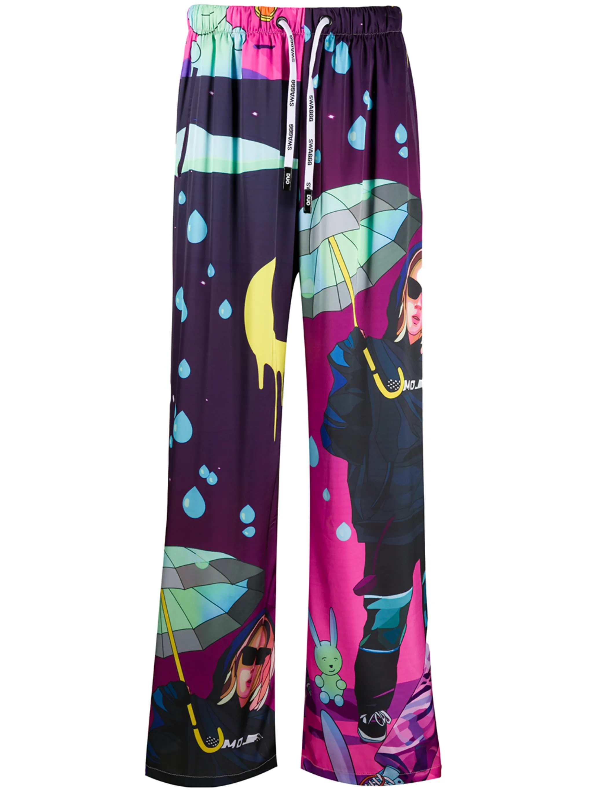 

Брюки с графичным принтом Duoltd, фиолетовый