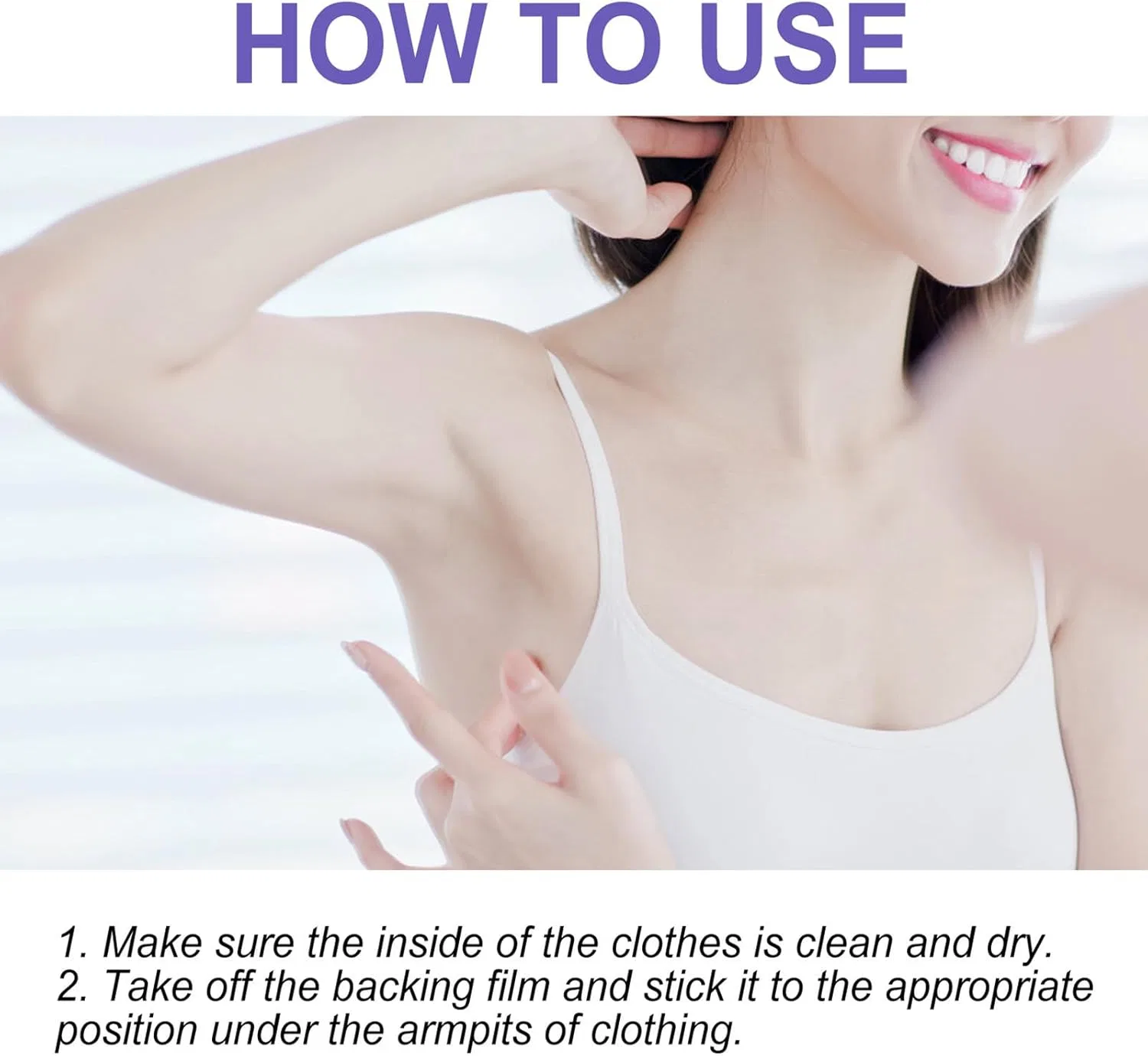 Потные прокладки для подмышек Under Arm Invisible Sweat Guard, 10 шт, белые — фото 4