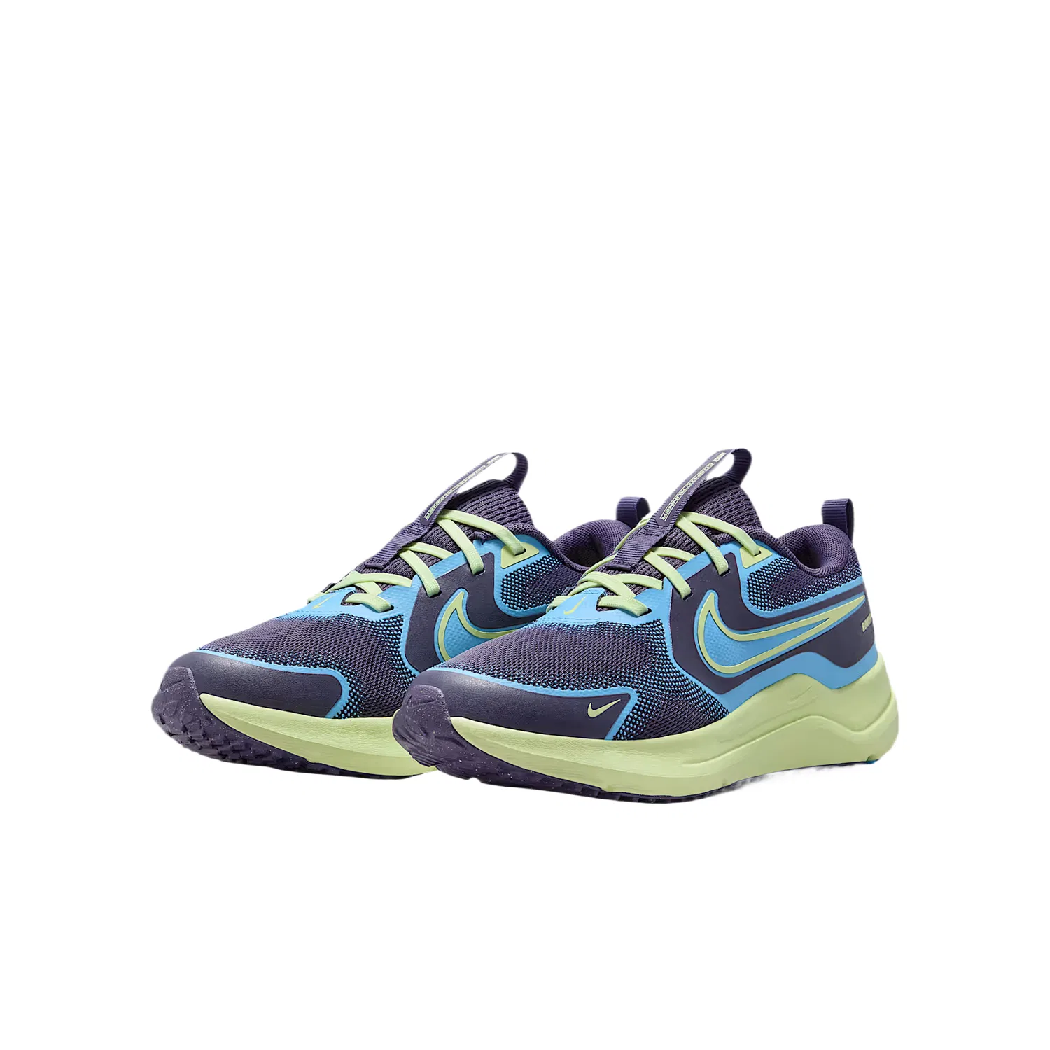 Детские беговые кроссовки Cosmic Runner Mesh Low top, унисекс Nike, Dark Raisin/Light Liquid Lime/White/University Blue — фото 3