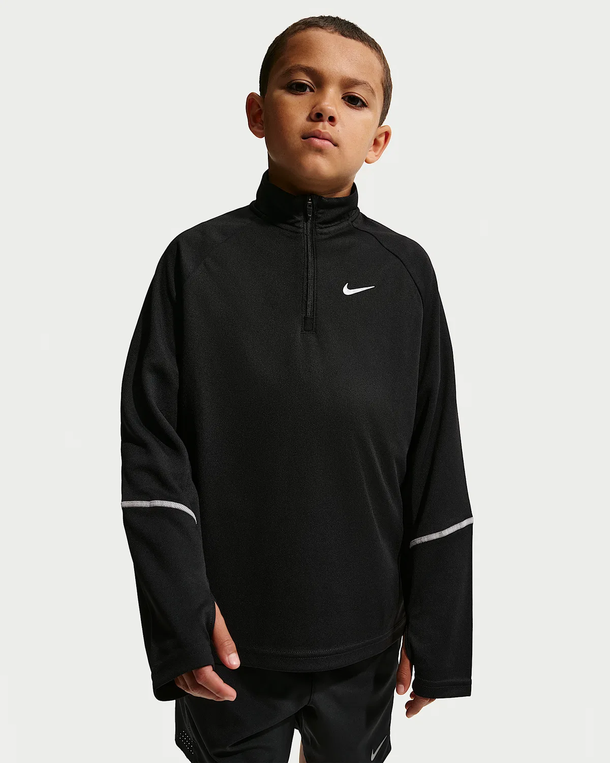 Детская футболка Nike Miler Dri-FIT с полузамком, Black