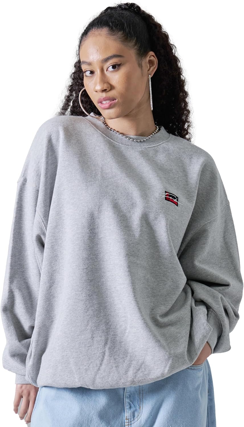 

Толстовка FUBU, флисовая подкладка, нашивка Sagara, хлопок, длинный рукав, пуловер, свободный крой, американский повседневный стиль, хип-хоп, большие размеры, меланжевый серый