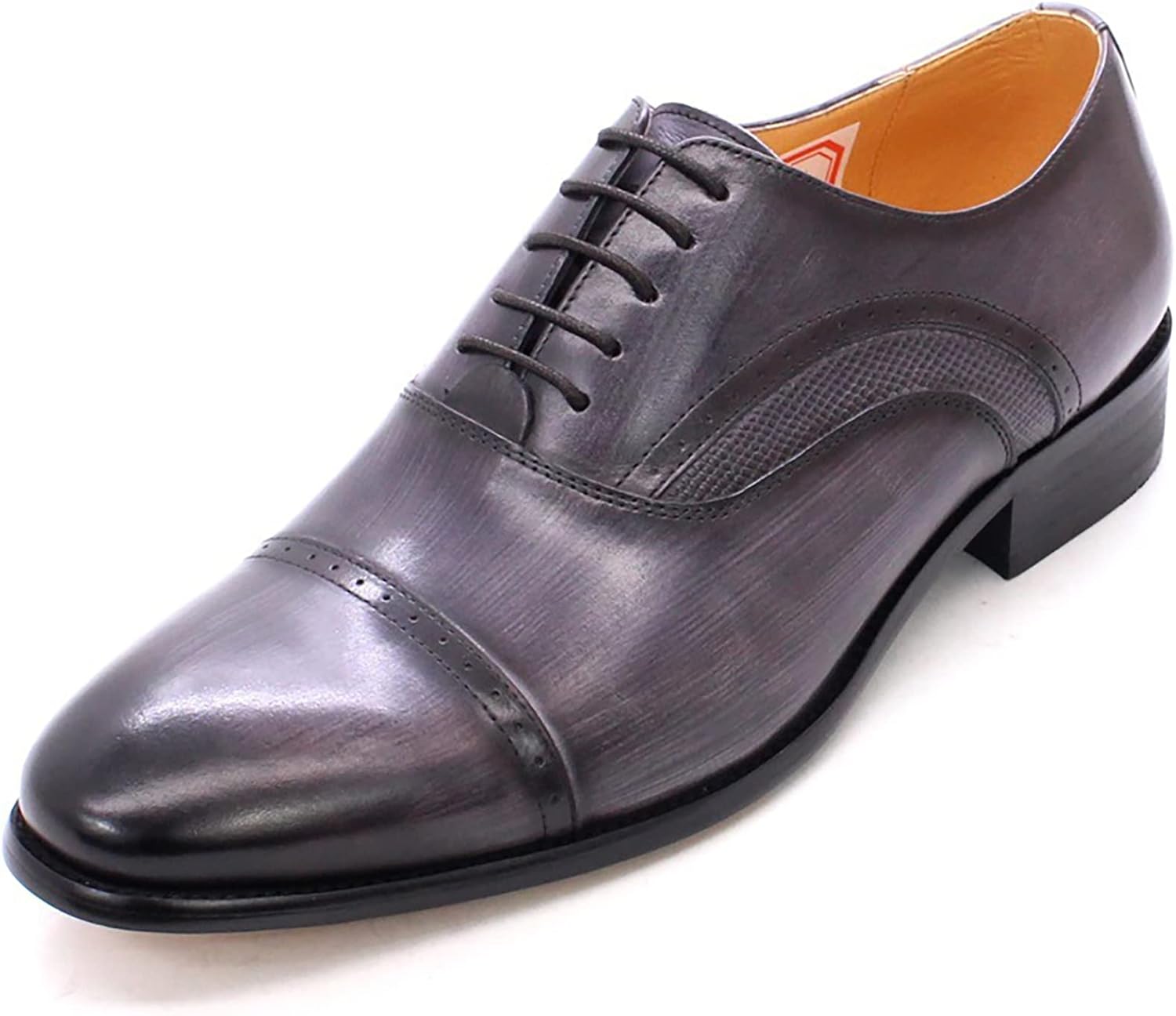 

Мужские классические оксфорды, кожаные туфли на шнуровке, модные повседневные, ручной работы, свадебные и вечерние дерби, серые, размер 46 Generic