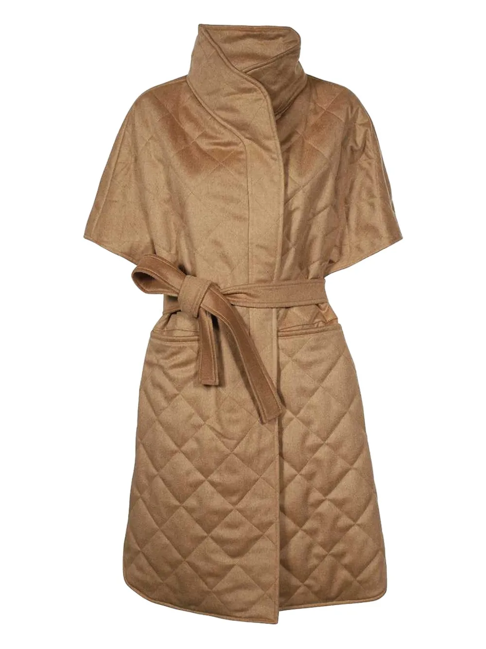 

Стеганое пальто с короткими рукавами MAX MARA, коричневый