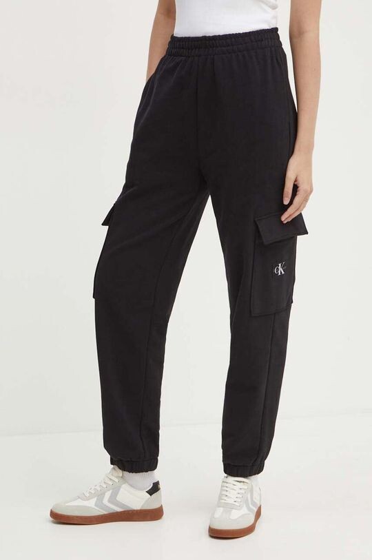 

Хлопковые спортивные штаны Calvin Klein Jeans, черный