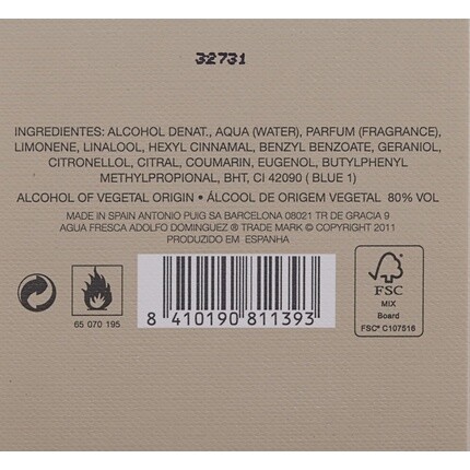 Adolfo Dominguez Agua Fresca Hombre Edt 60ml Vapo — фото 3