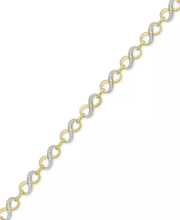 

Браслет с бриллиантами в виде бесконечного звена из 18-каратного золота на посеребренной пластине Macy'S, gold