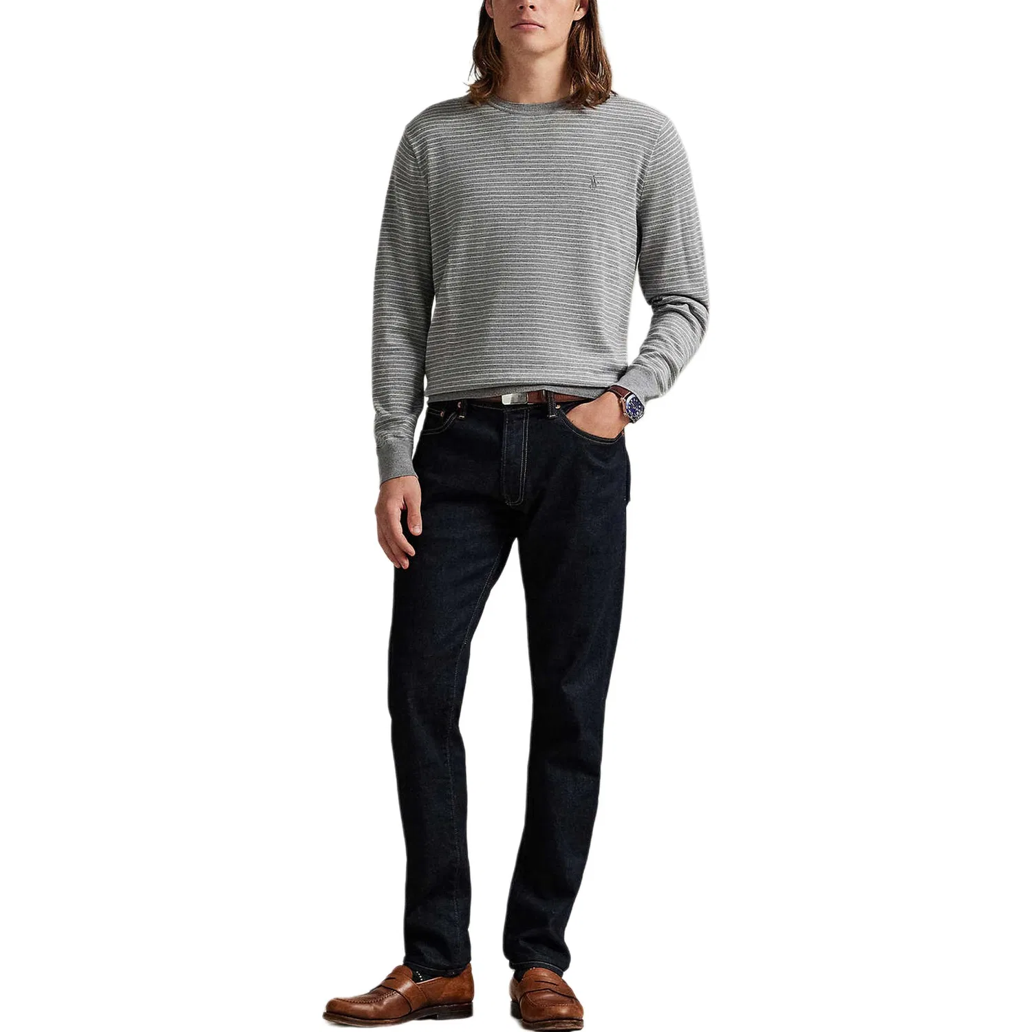 Свитер FW25 Standard мужской серый мультиколор Polo Ralph Lauren, Gray Multicolor — фото 3