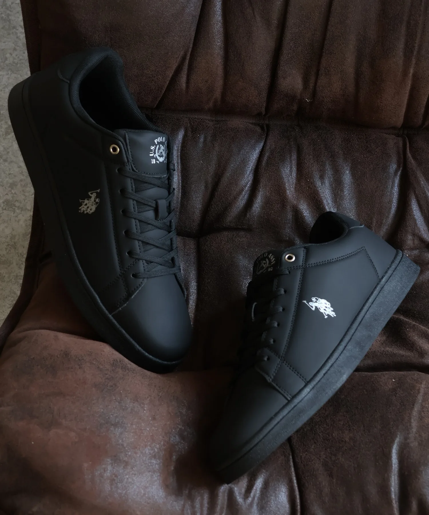 Кроссовки двухцветные с акцентом U.S. POLO ASSN. Court Sneaker черные