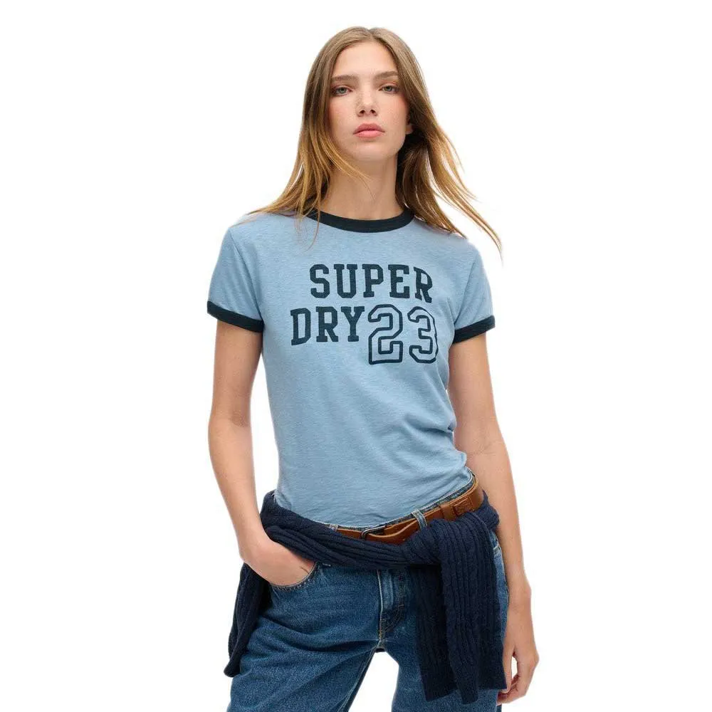 

Футболка с коротким рукавом Superdry Athletic Ringer Fitted, синий