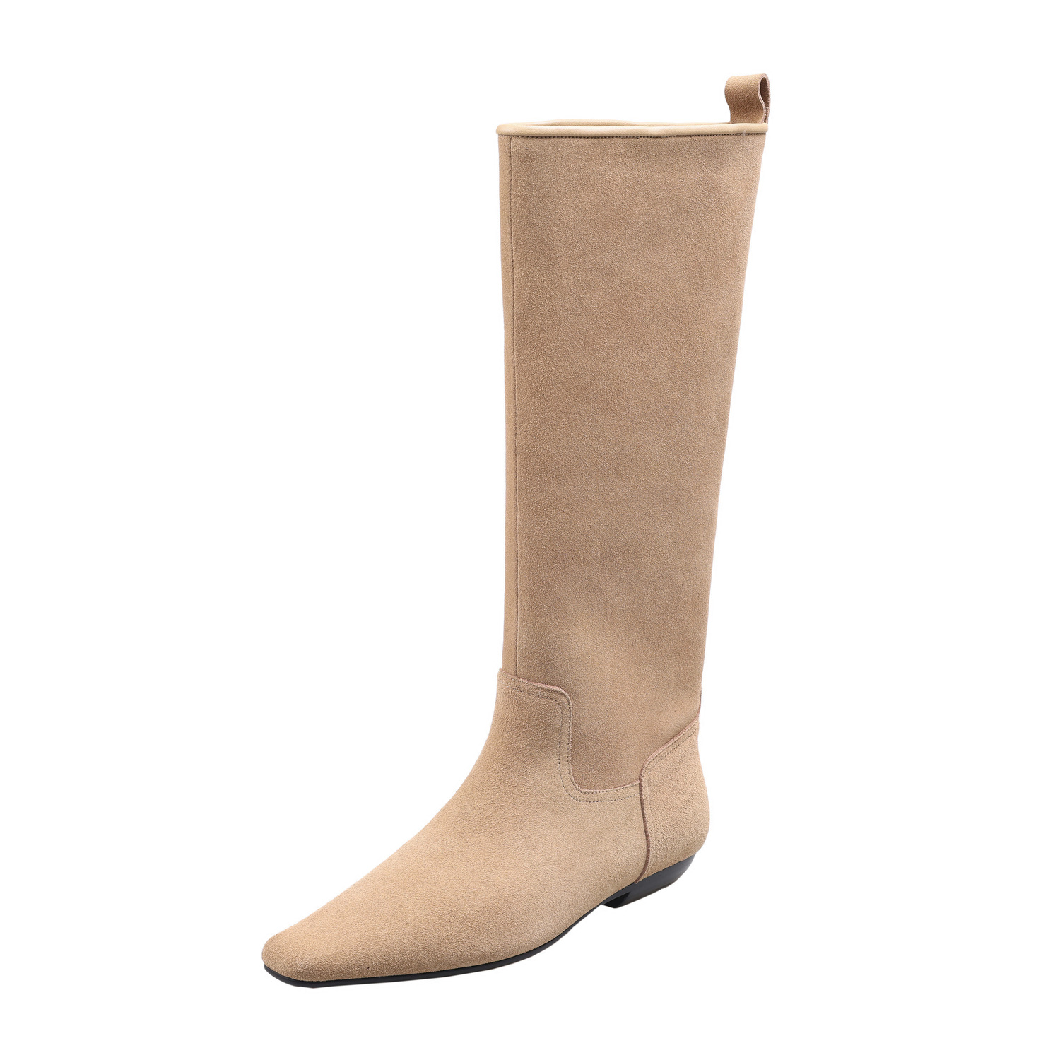 Yeezyy Reezy Женские высокие сапоги до колена 2 см верблюжий, цвет Camel