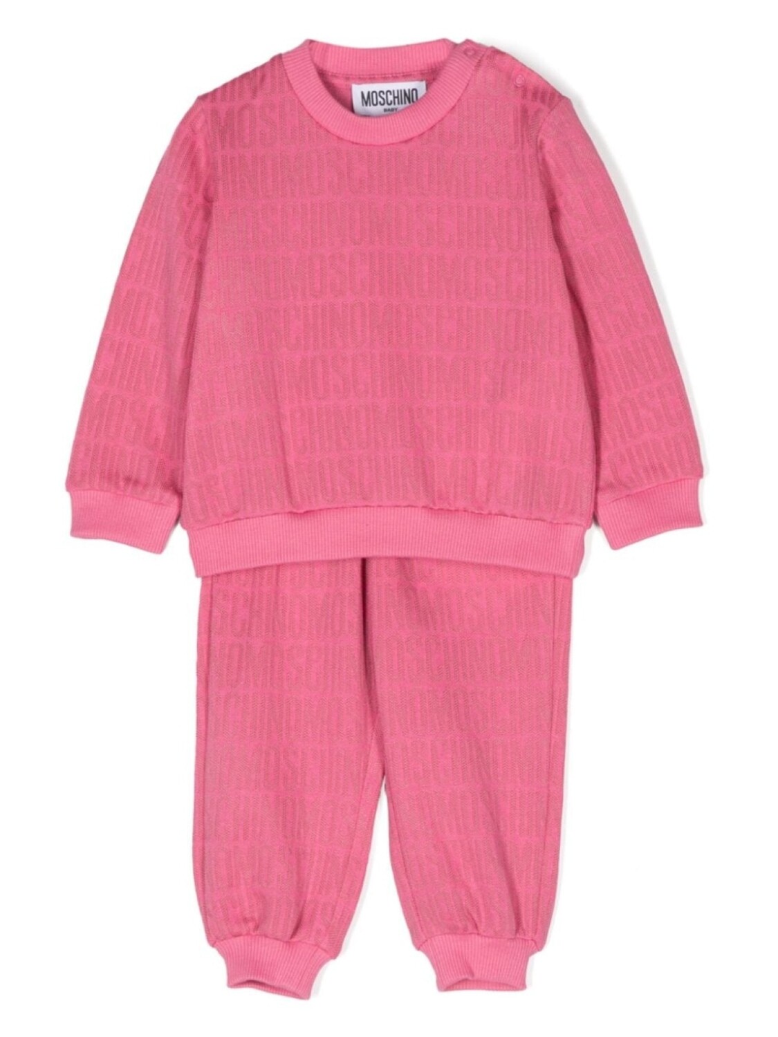 

Moschino Kids спортивный костюм с логотипом и жаккардом, розовый