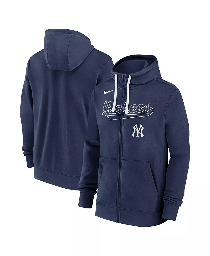 

Мужская синяя толстовка New York Yankees Knockout Script с молнией Nike