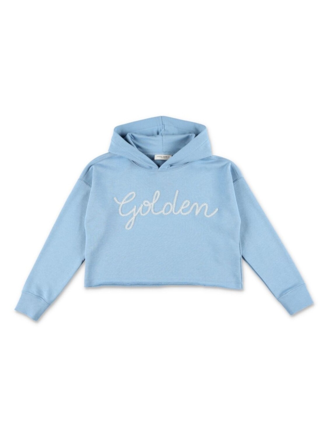 

Golden Goose Kids укороченное худи с вышитым логотипом, синий