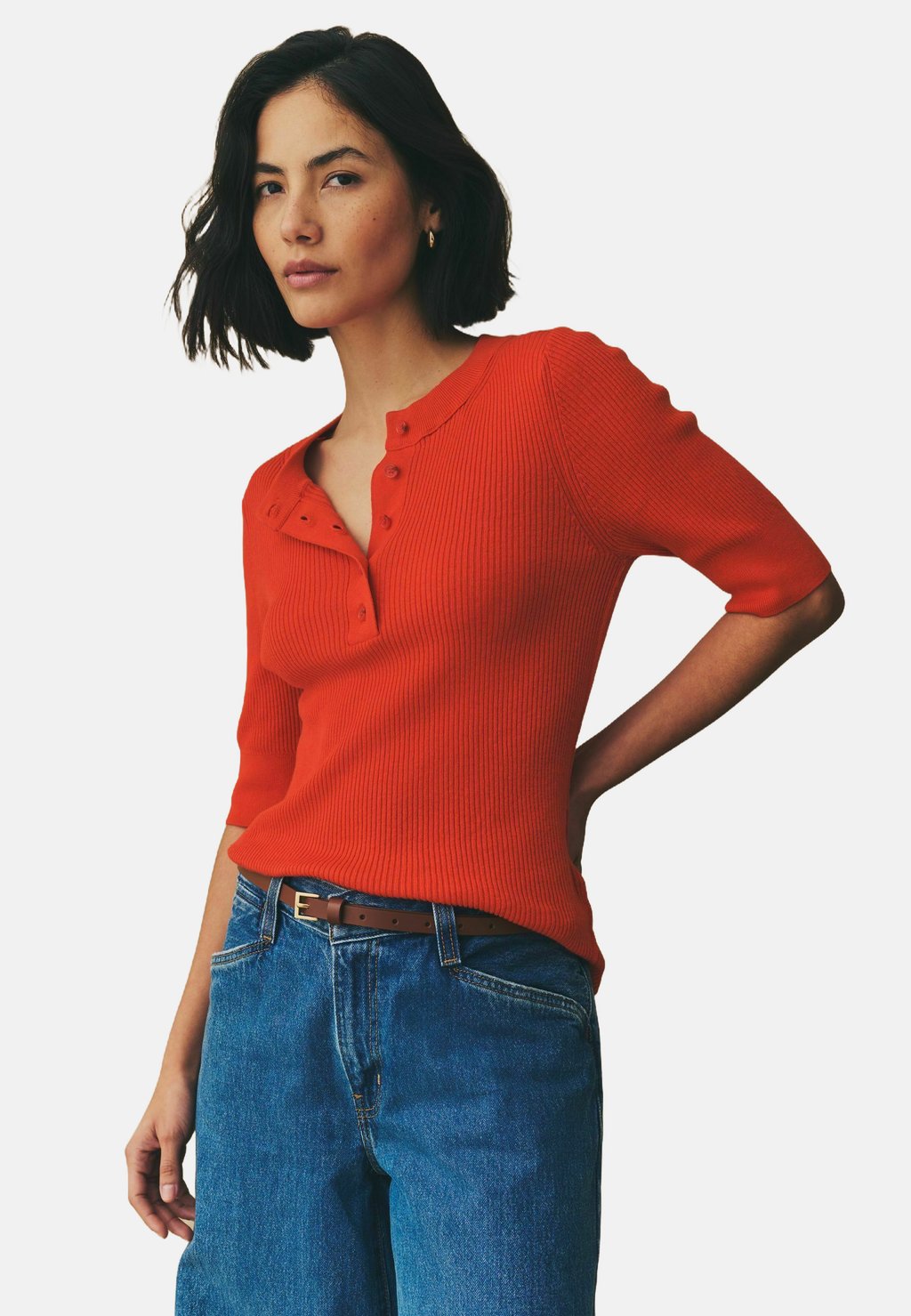 

Базовая футболка REGULAR FIT - BUTTON UP CREW NECK SHORT SLEEVE Next, красный