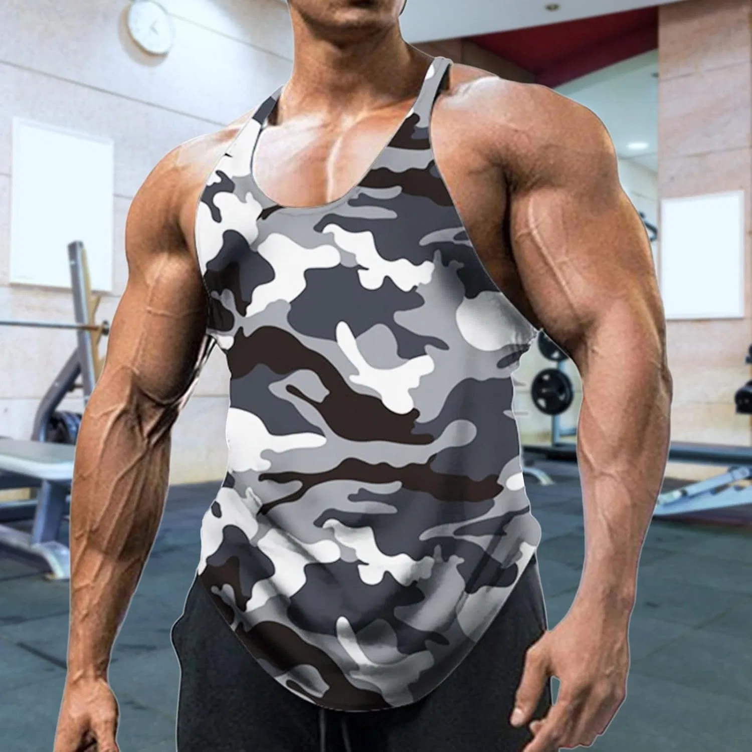Мужской топ-безрукавка, дышащий, быстросохнущий, Grey — фото 2