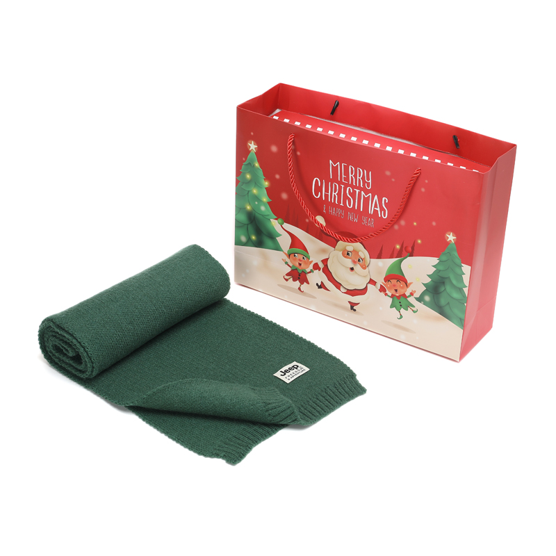 

Jeep Плед из плюшевой пряжи унисекс, Solid Color Christmas Green+Christmas Box