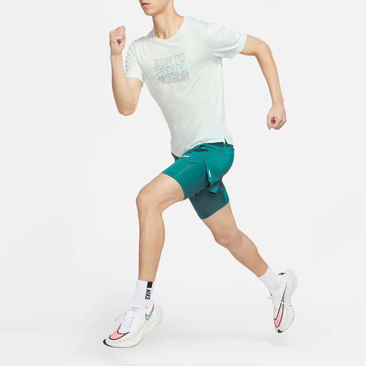 Футболка Nike мужская с втачными рукавами, светло-зелёная — фото 4