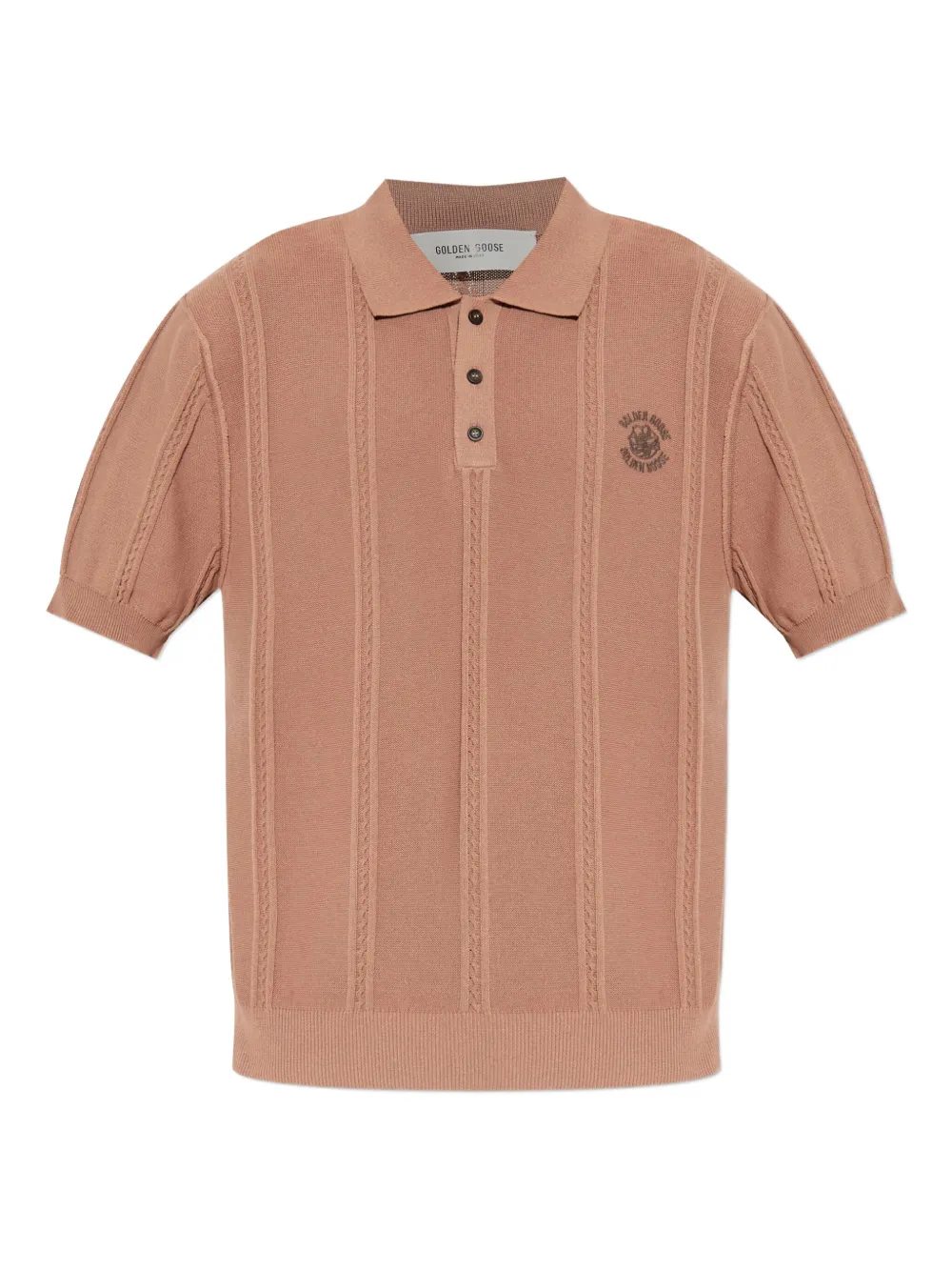 

Рубашка поло фактурной вязки Golden Goose, нейтральный