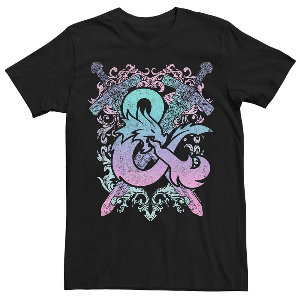 

Футболка с пастельным логотипом Big & Tall Dungeons And Dragons Ampersand Licensed Character, черный