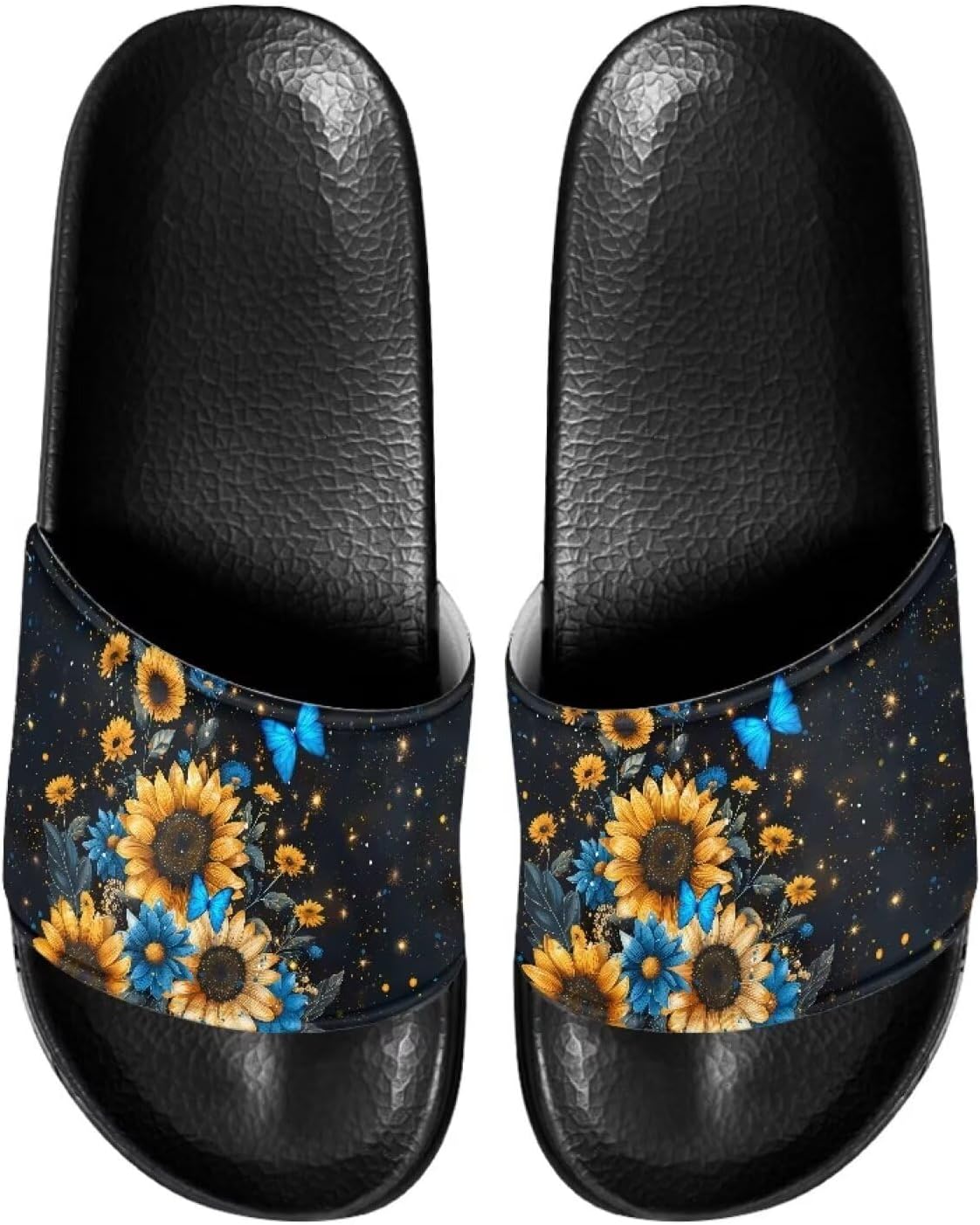 

Тапочки для женщин и мужчин, нескользящие, быстро сохнущие, для душа, сандалии для ванной Judentidos, Sunflower Butterfly
