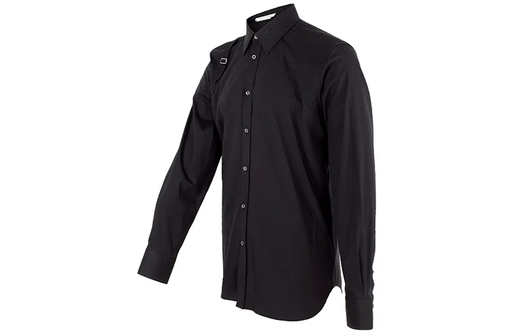 Рубашка с ремнями Alexander McQueen Black — фото 4
