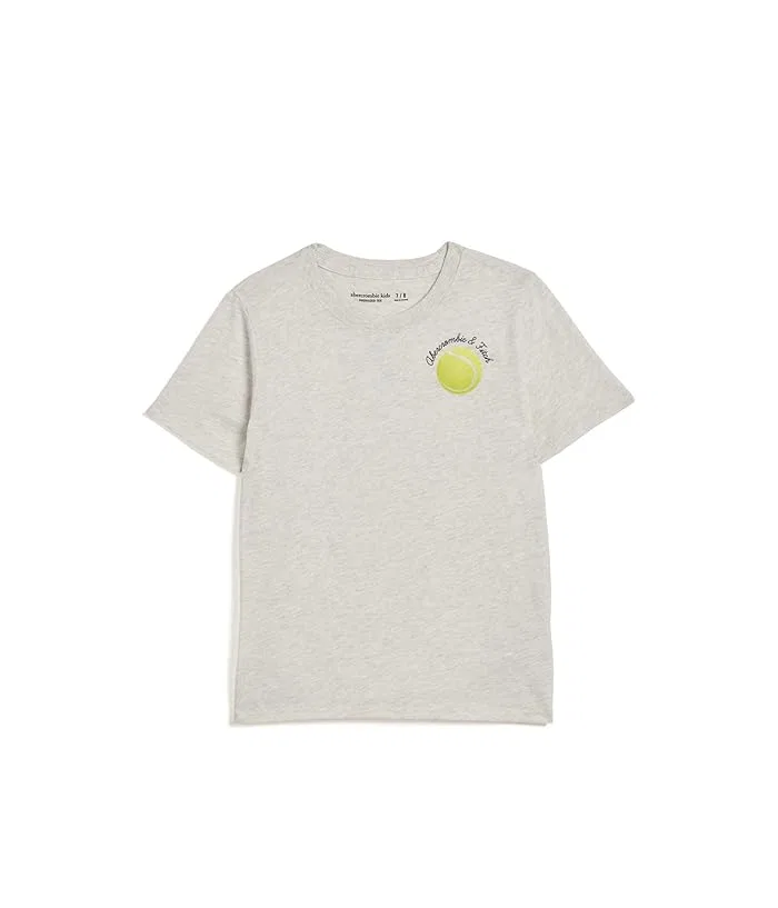 Футболка оверсайз теннисная Abercrombie Kids, ANF Oatmeal Heather