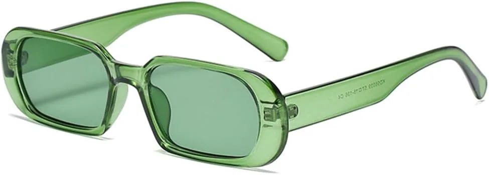 

Маленькие прямоугольные солнцезащитные очки для женщин, овальные винтажные солнцезащитные очки для женщин, очки с защитой от УФ-излучения UV400 HDUBFY, C10 Green