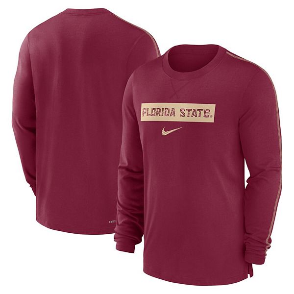 Мужская триблендовая футболка с длинным рукавом florida state seminoles 2024 sideline player Nike — фото 2
