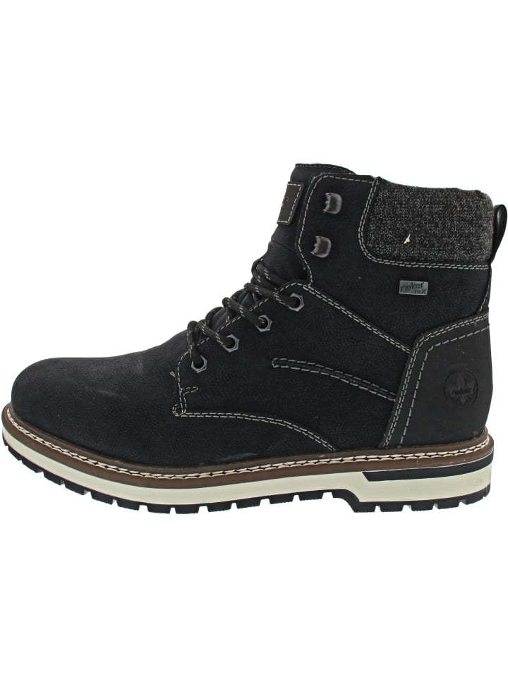 

Rieker Черные ботинки на шнуровке