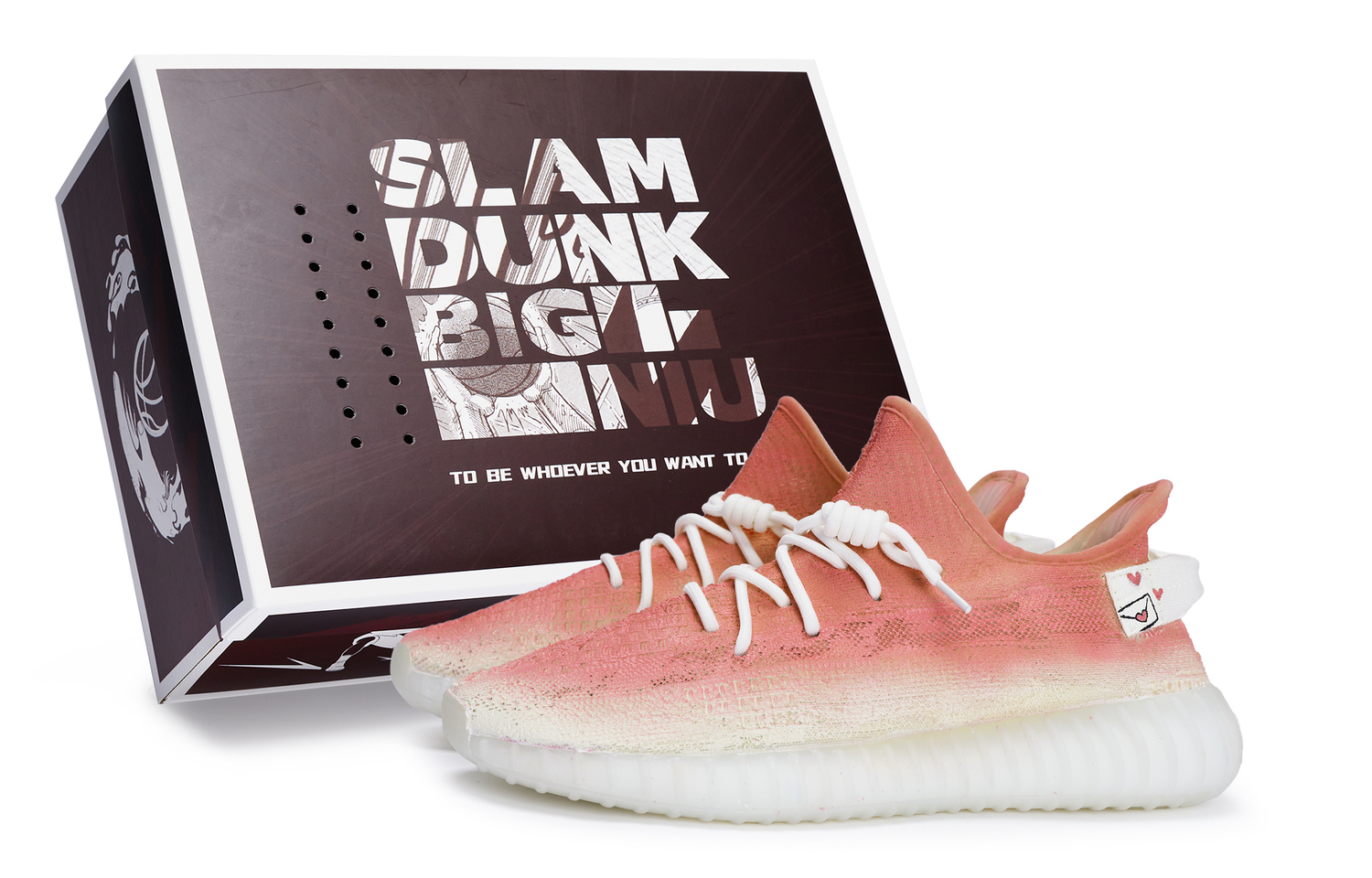 Adidas Originals Yeezy Boost 350 V2 повседневные кроссовки унисекс низкие белые с оранжевым и красным, цвет White Orange Red — фото 3