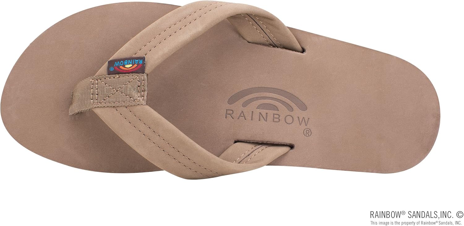 Мужские сандалии Rainbow с двойным слоем кожи и поддержкой свода стопы Rainbow Sandals, темно-коричневый — фото 3
