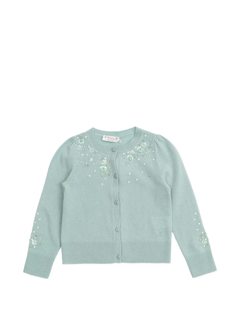 

Кардиган с цветочным бисерным декором Bonpoint, синий