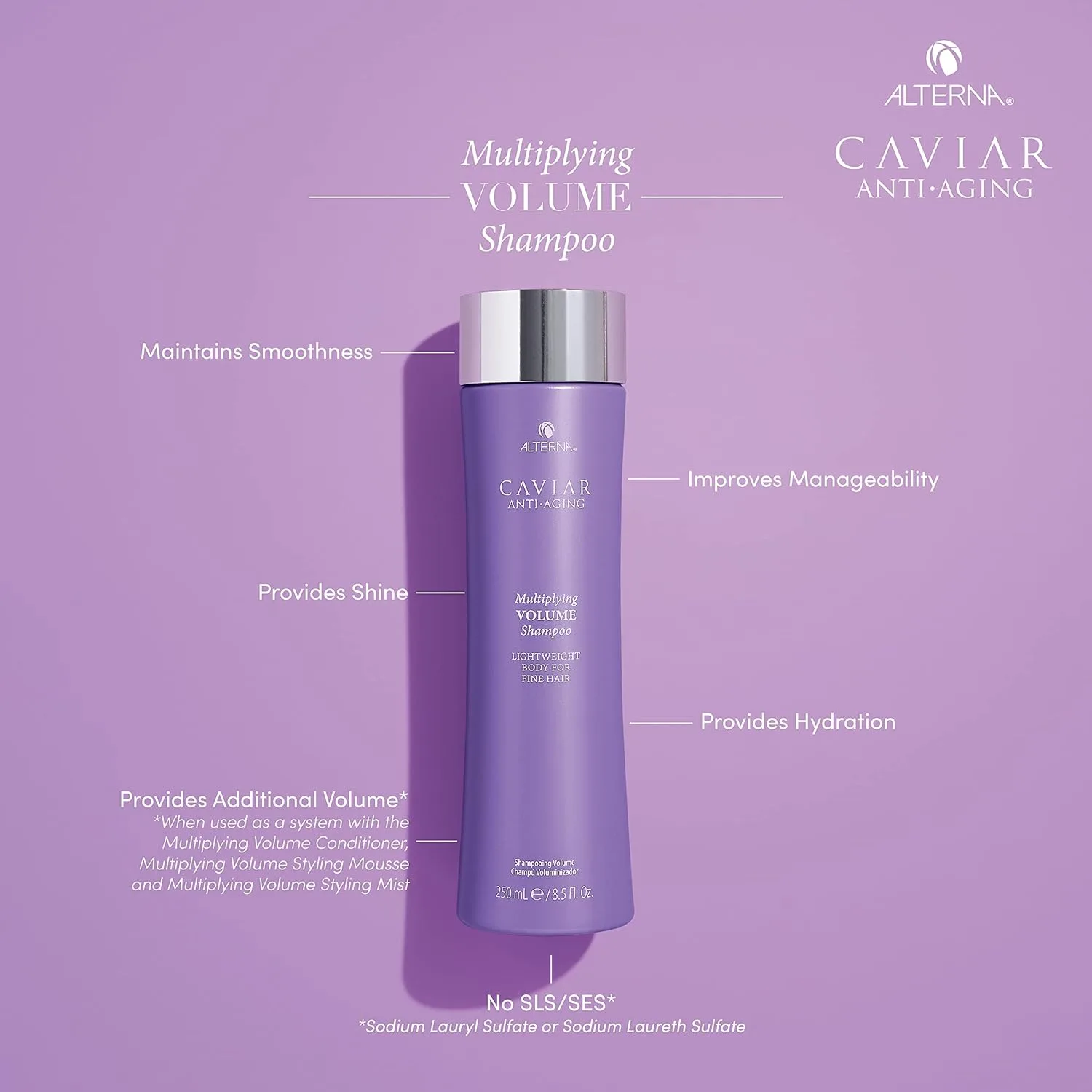 Шампунь Alterna CAVIAR Anti-Aging Multiplying Volume | Для тонких, ослабленных и редких волос | Мгновенно придает объем и густоту | Без сульфатов — фото 4