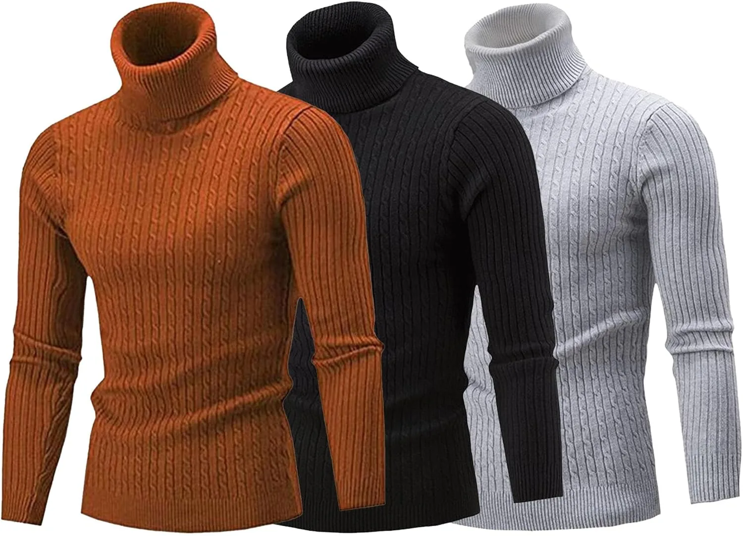 Мужской свитер с воротником-водолазкой и узором 3PC Twist Generic, Color 19