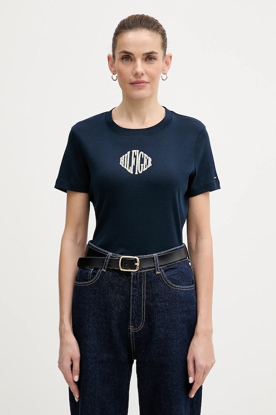 

Хлопковая футболка Tommy Hilfiger, темно-синий