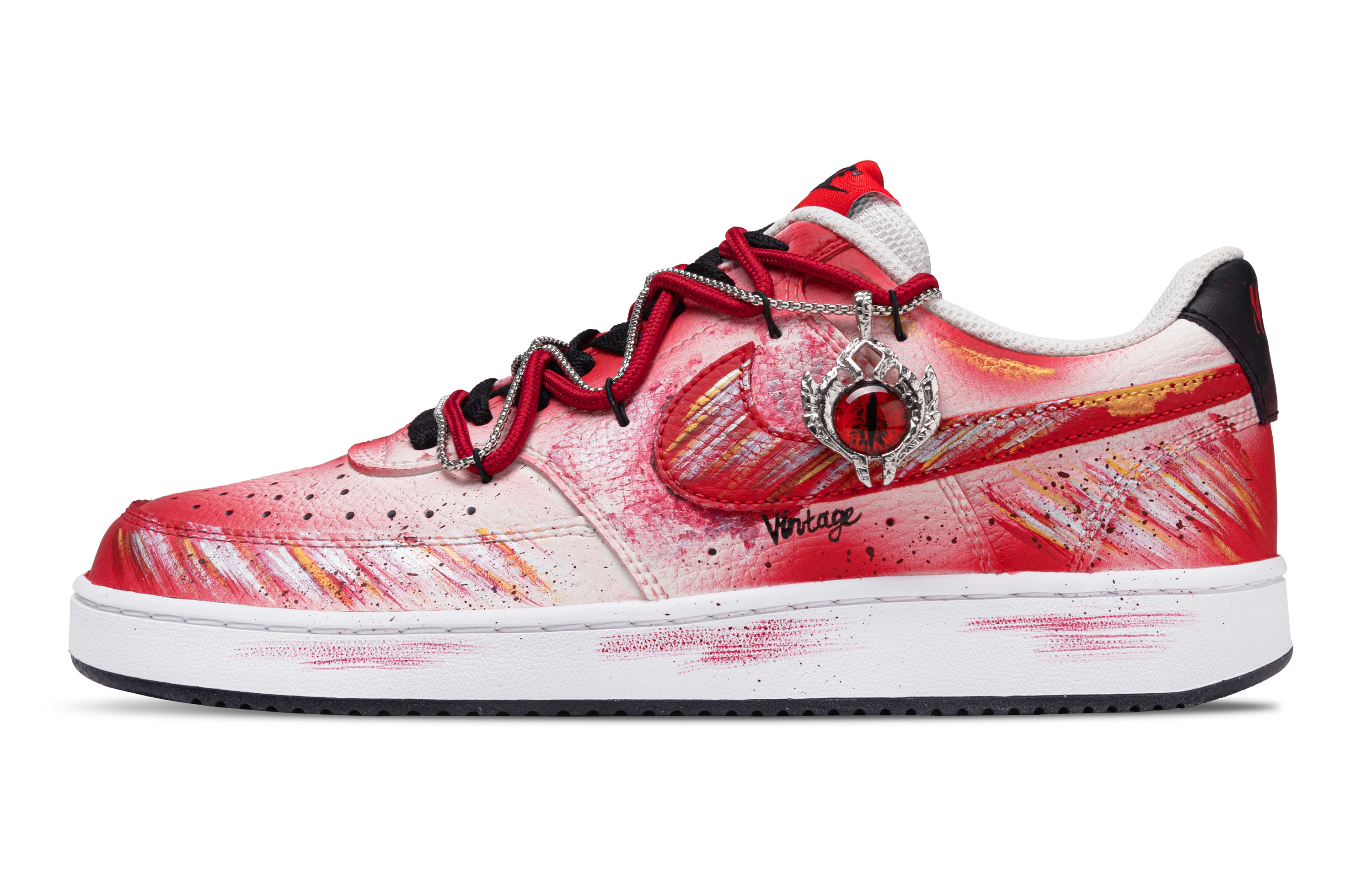 

Nike Кроссовки Court Vision Fiery Swirl, износостойкие, легкие, увеличивающие рост, низкие, мужские, для скейтбординга, черно-красные