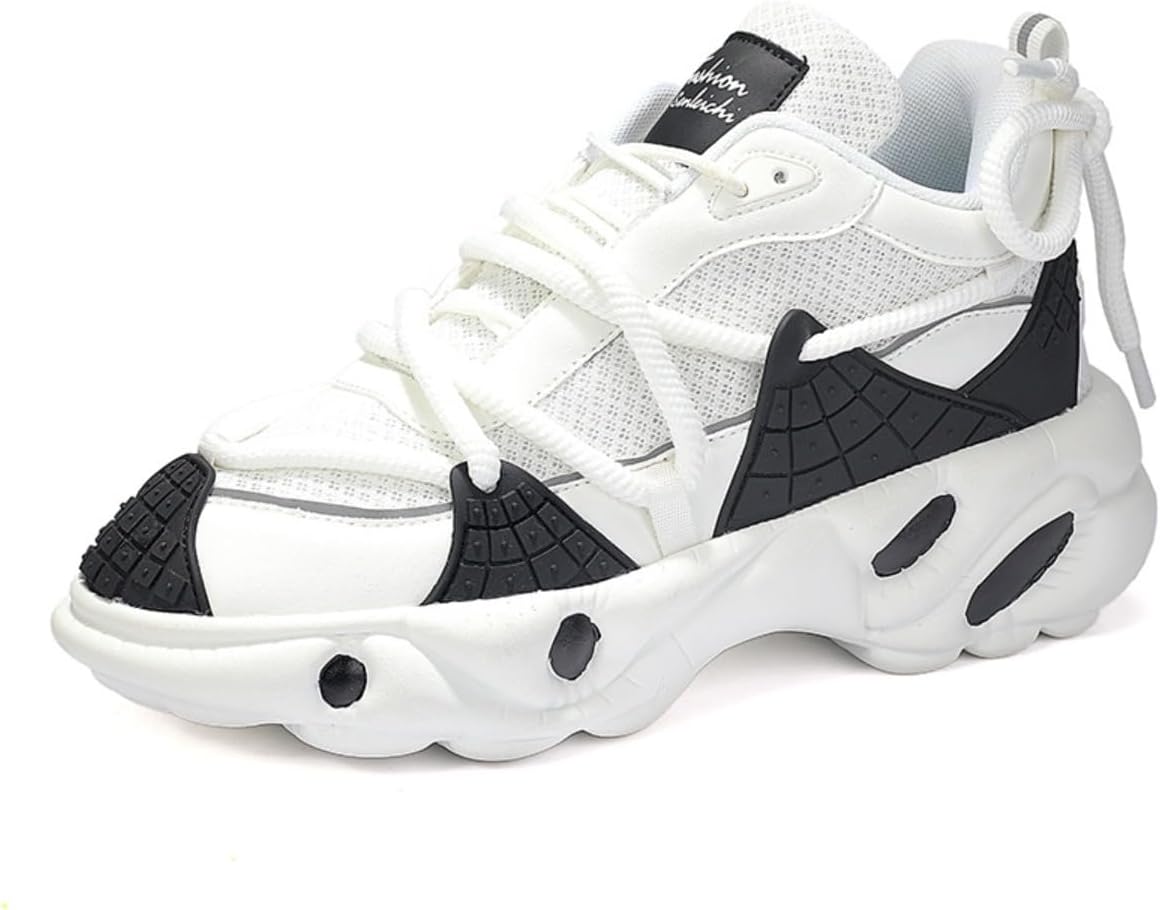 

Футуристические мужские кроссовки Y2K с массивной подошвой, дышащей сеткой и кожей, для бега, тренировок и городской одежды, с дерзким нестандартным дизайном и контрастным цветом для хорошего сцепления Ctkvbmeoi, белый