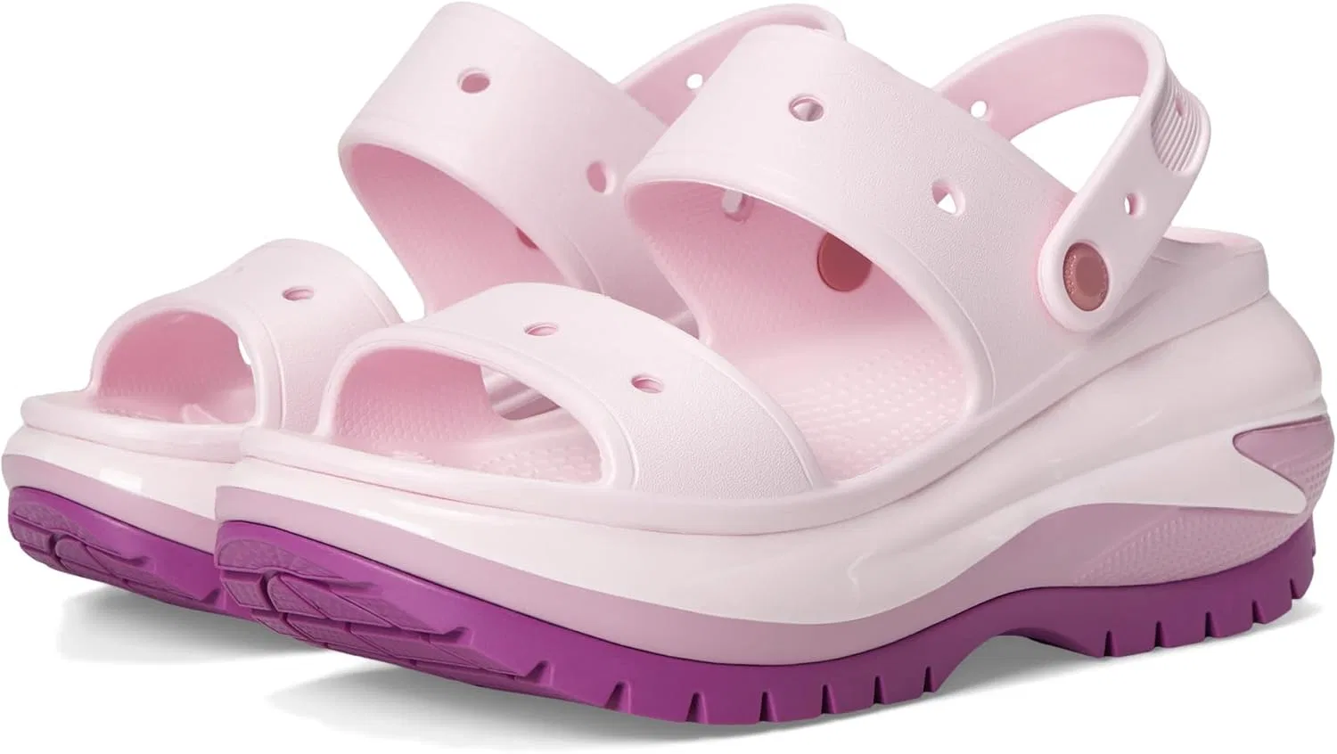 Сандалии Crocs унисекс Mega Crush с тремя ремешками на платформе, Hydrangea