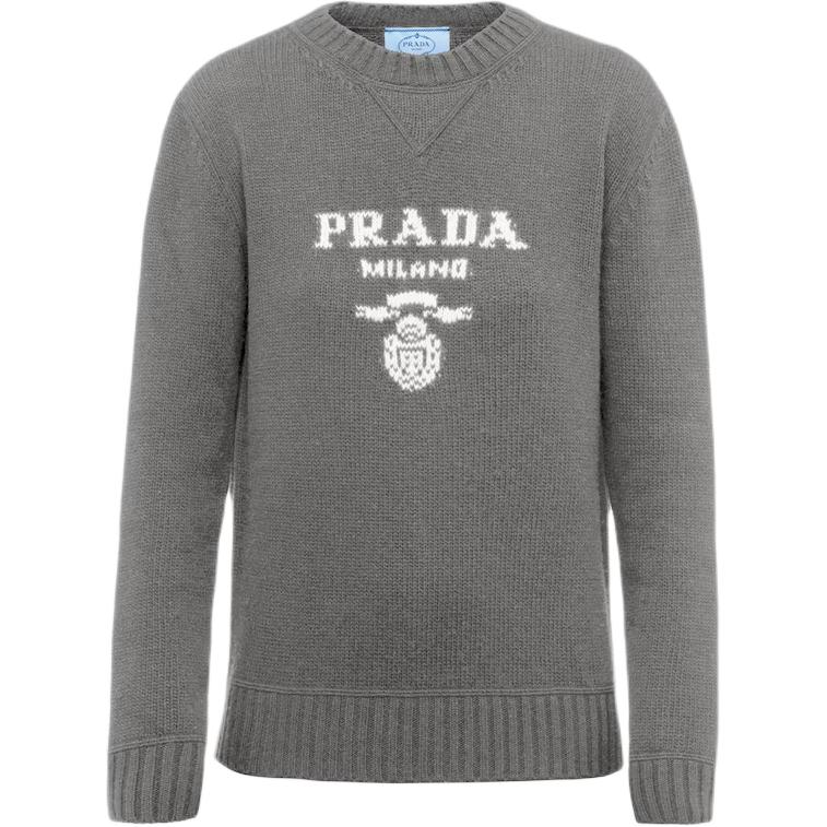

Джемпер с интарсией из кашемира PRADA, серый