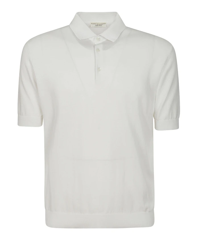 

Хлопковая рубашка-поло с застежкой на пуговицы. Filippo De Laurentiis, белый