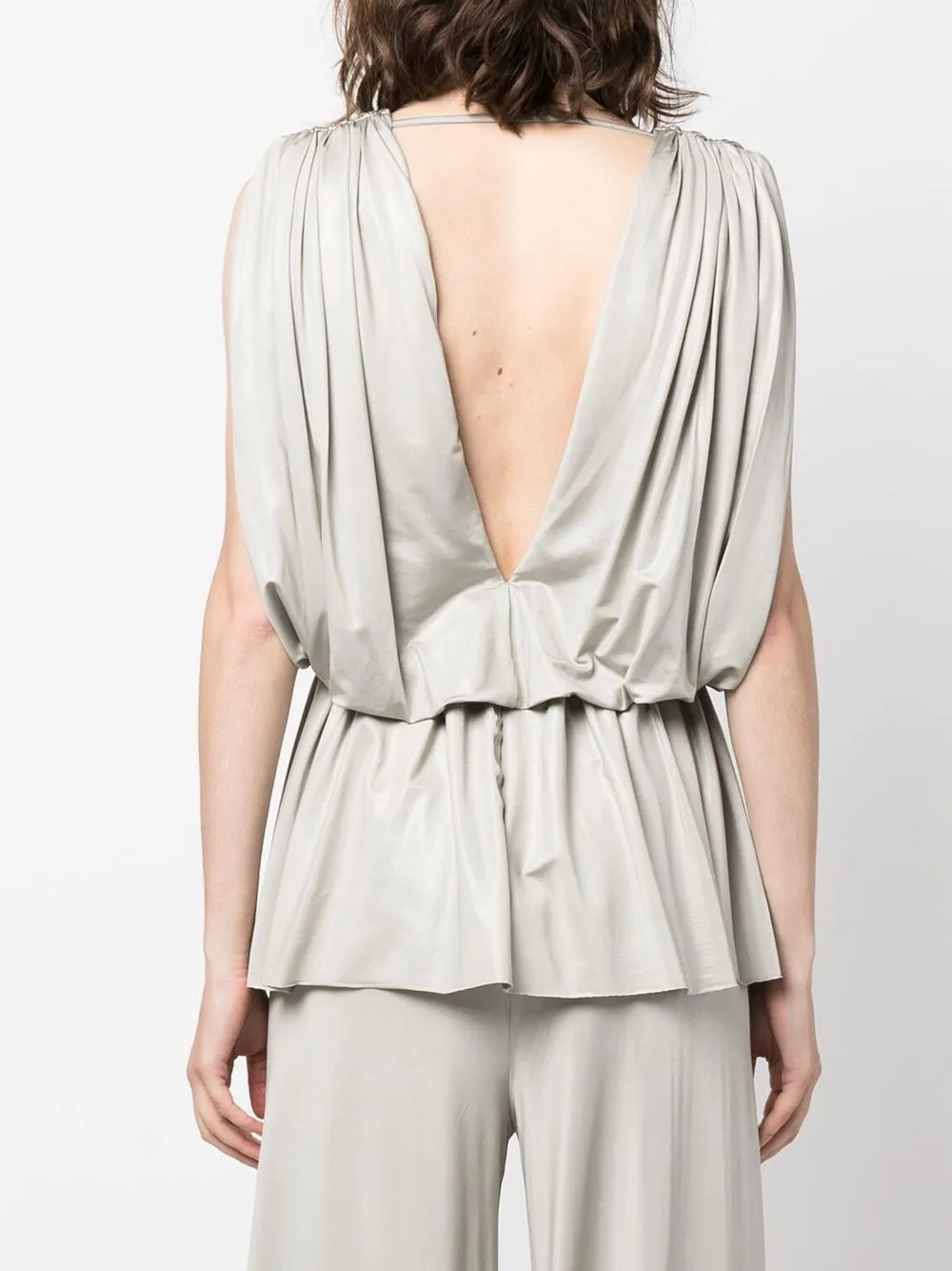 Драпированный топ Venus с V-образным вырезом Rick Owens, нейтральный — фото 4