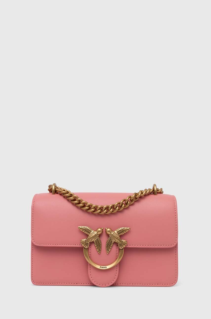 

Кожаная сумка Pinko, розовый