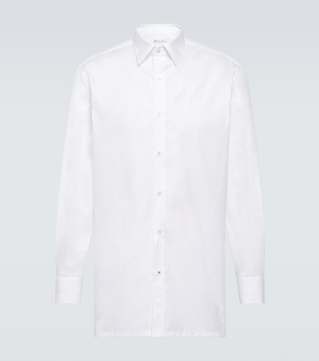 

Хлопковая поплиновая рубашка Oxford Loro Piana, Optical White
